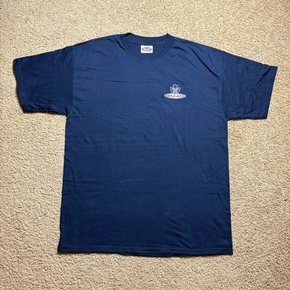 Vintage 90s Toronto Maple Leafs Embroidered T Shirt Men's XL Navy Blue - Picture 1 of 4